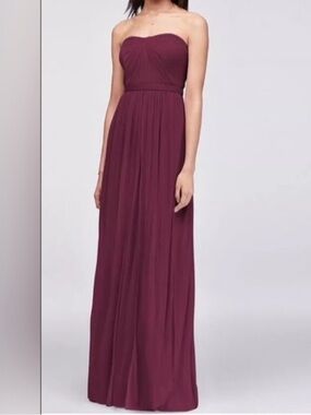 David's Bridal Versa Convertible Mesh F15782 color-Wine formal Size 18